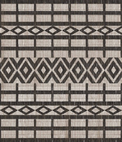 Tecnografica Decoratives Tiebele Black - mural z motywem geometrycznych kształtów