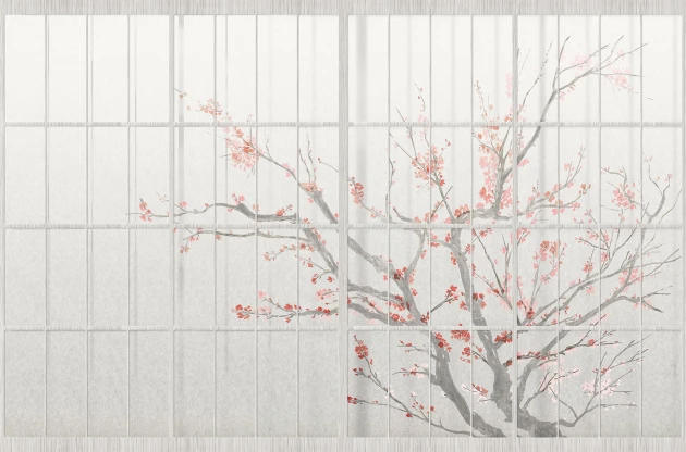 Tecnografica Decoratives Samurai White - mural z motywem geometrycznych kształtów