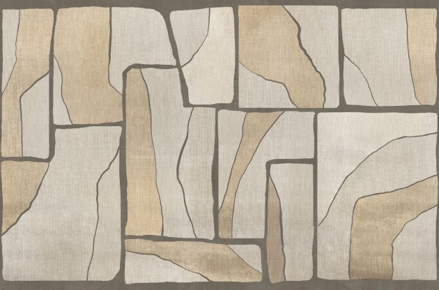 Tecnografica Decoratives Yakouba Brown - mural z motywem geometrycznych kształtów