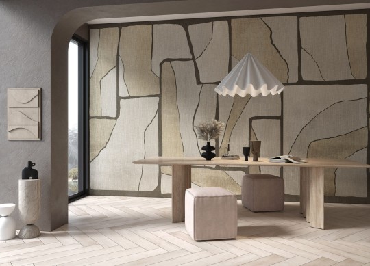 Tecnografica Decoratives Yakouba Sand - mural z motywem geometrycznych kształtów