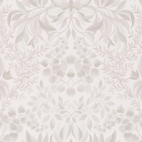 Designers Guild PDG1157/01 Ikebana Karakusa Chalk - tapeta z motywem kwiatowego adamaszku
