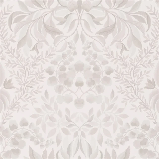 Designers Guild PDG1157/01 Ikebana Karakusa Chalk - tapeta z motywem kwiatowego adamaszku