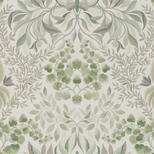 Designers Guild PDG1157/02 Ikebana Karakusa Eau De Nil - tapeta z motywem kwiatowego adamaszku