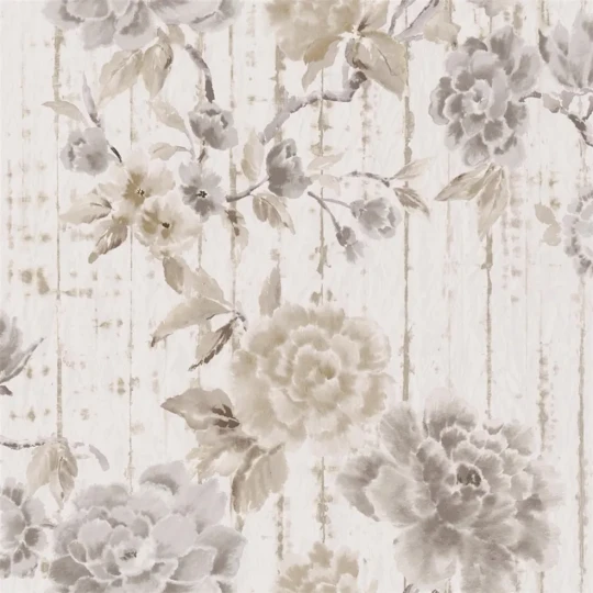 Designers Guild PDG1158/01 Ikebana Kyoto Flower Birch - tapeta z motywem kwiatów i starej ściany