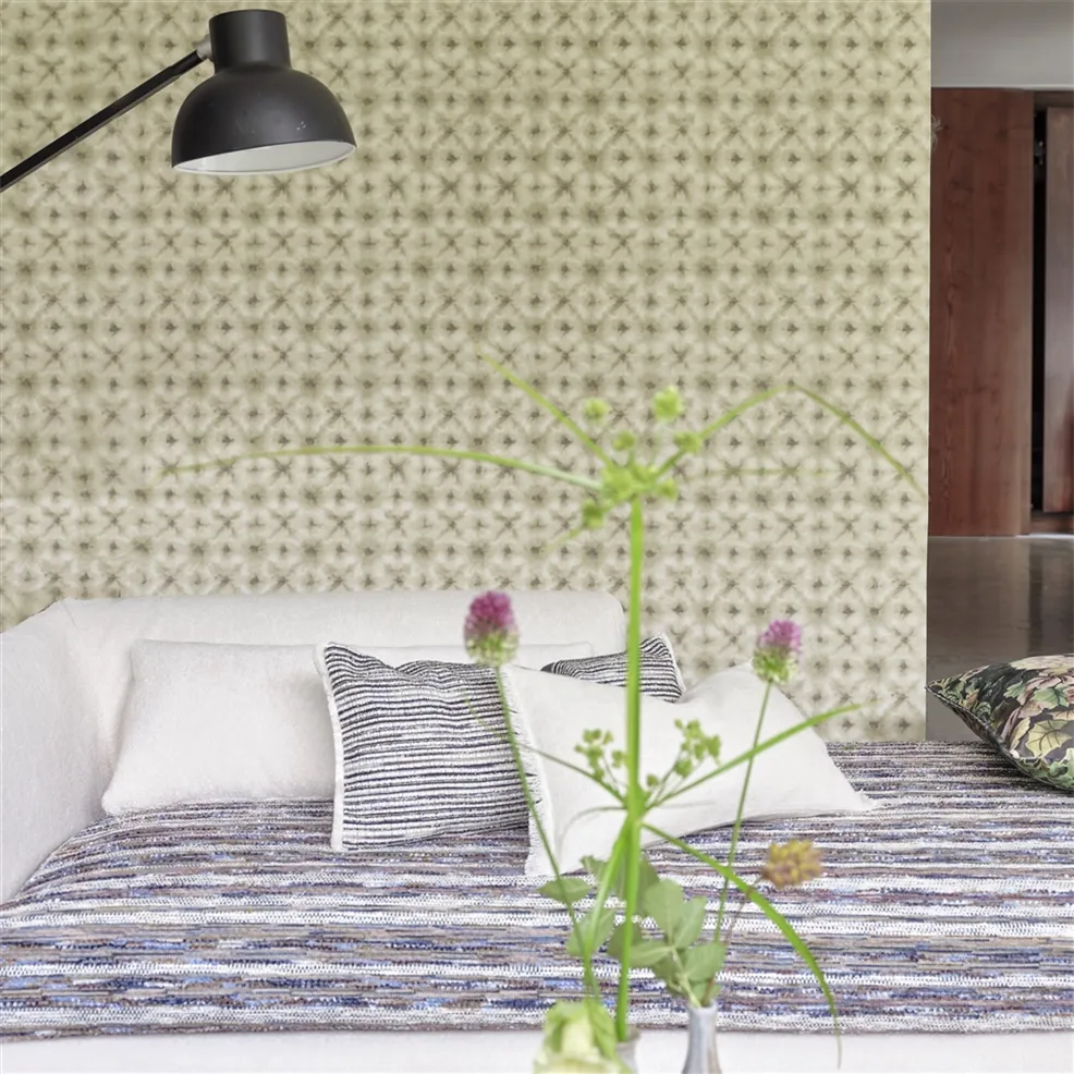 Designers Guild PDG1160/01 Ikebana Shibori Stone - tapeta z motywem geometrycznym