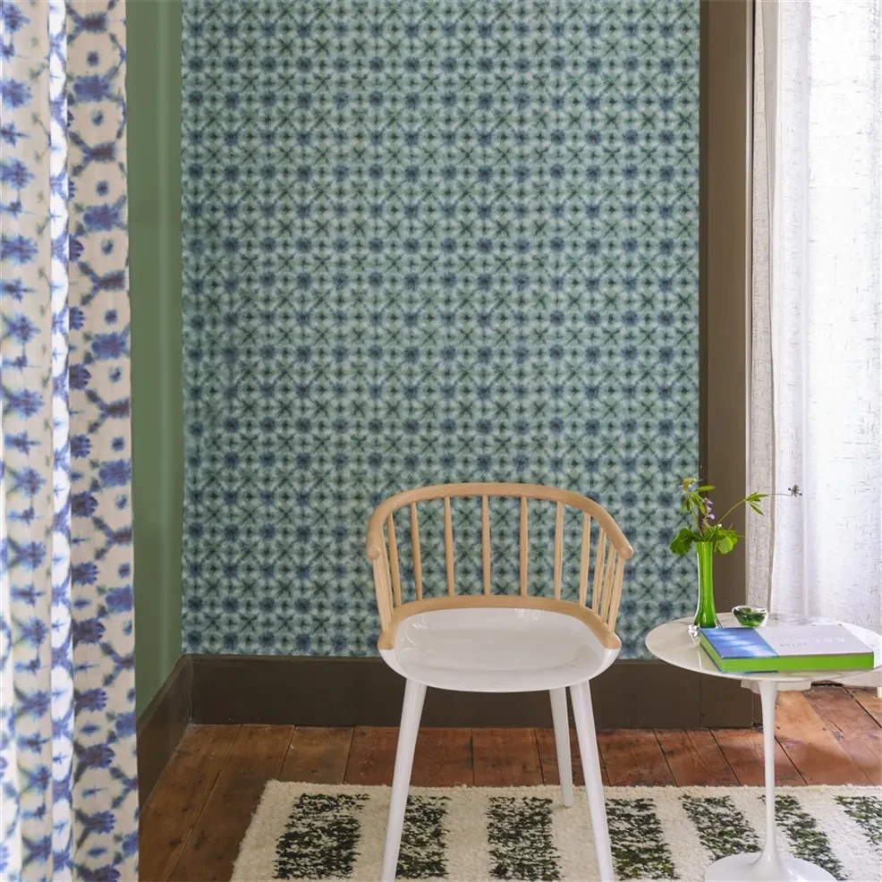 Designers Guild PDG1160/02 Ikebana Shibori Duck Egg - tapeta z motywem geometrycznym