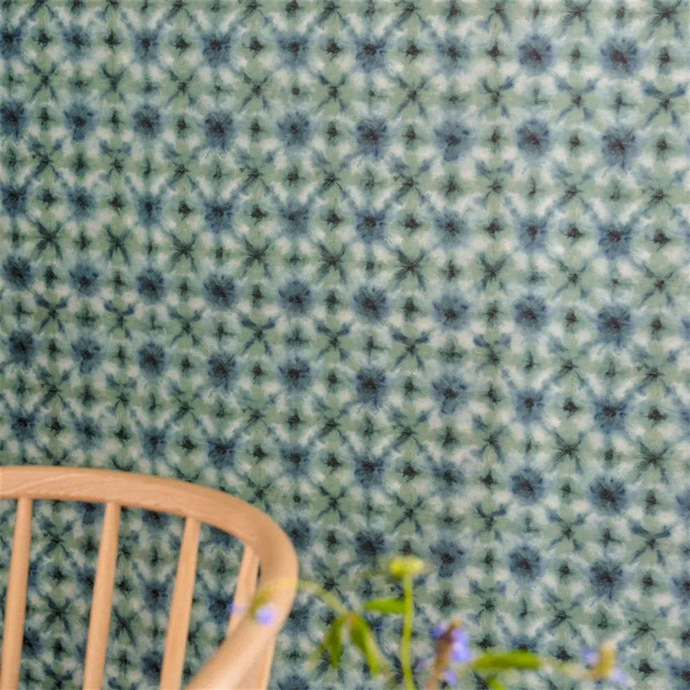 Designers Guild PDG1160/02 Ikebana Shibori Duck Egg - tapeta z motywem geometrycznym