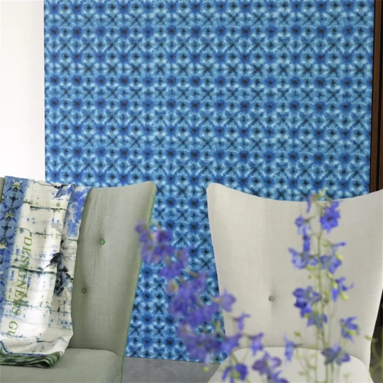 Designers Guild PDG1160/04 Ikebana Shibori Cobalt - tapeta z motywem geometrycznym