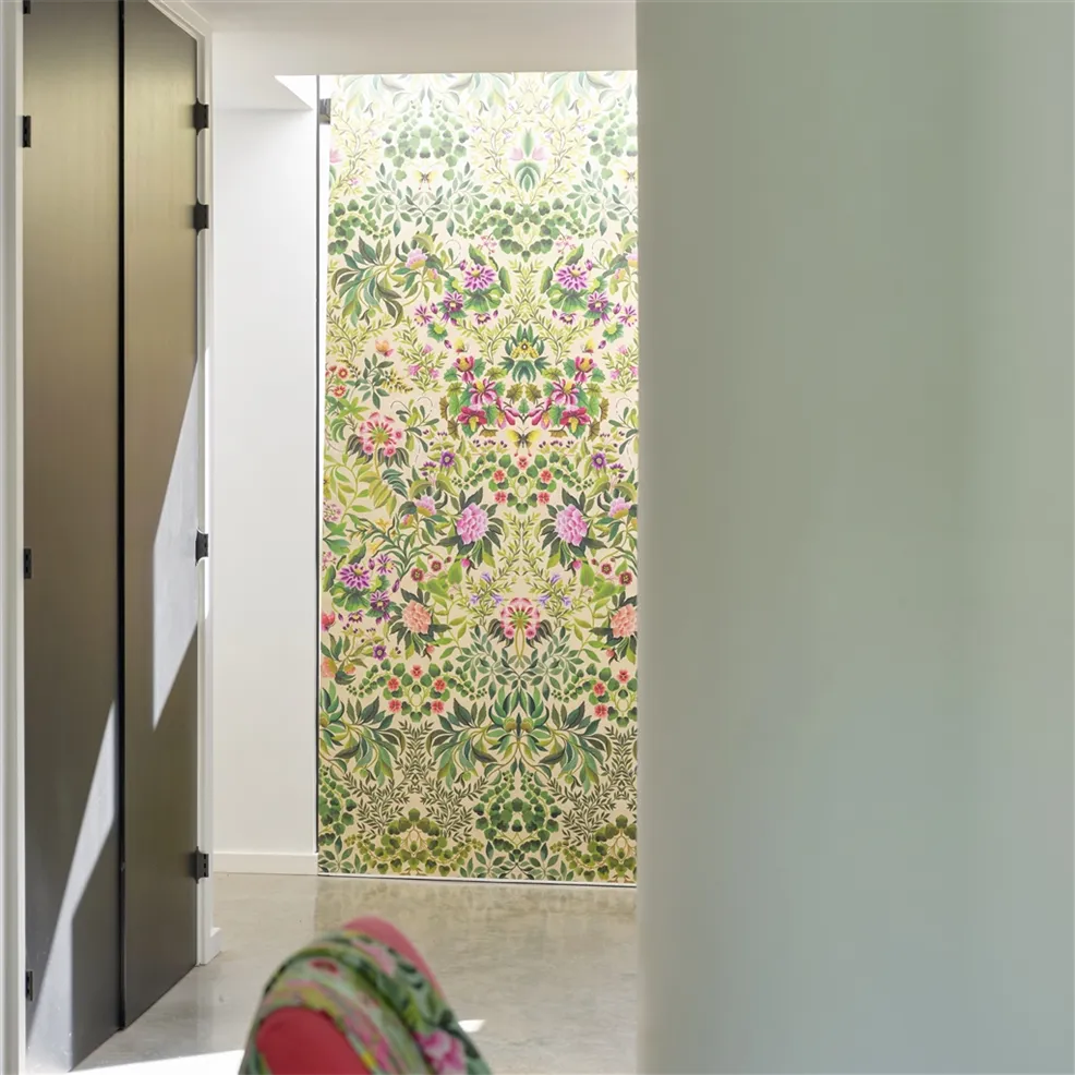 Designers Guild PDG1162/01 Ikebana Grande Fuchsia - mural z motywem liści