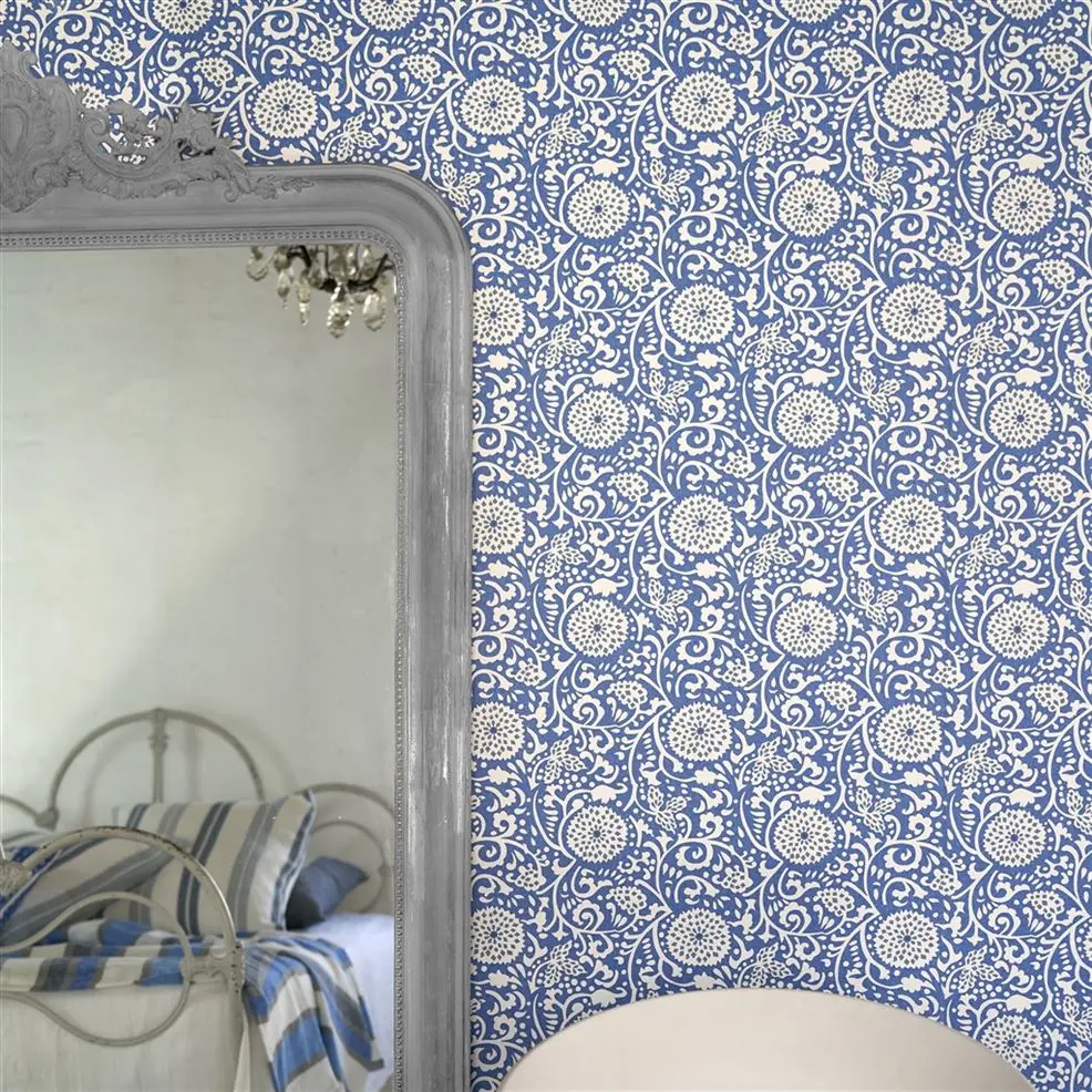 Designers Guild PDG1147/07 Porcelaine De Chine Shaqui Vintage Green - tapeta z motywem wirującym