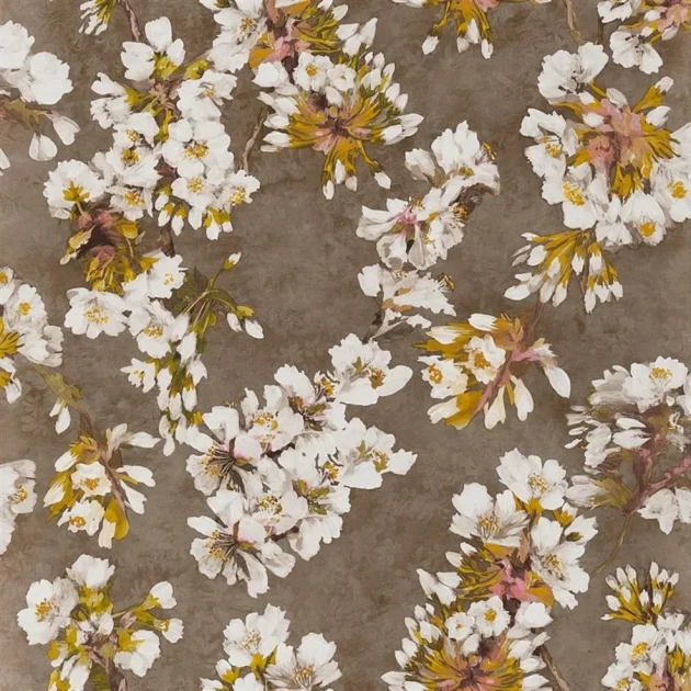 Designers Guild PDG1148/03 Porcelaine De Chine Fleur D Assam Copper - tapeta z motywem kwiatów