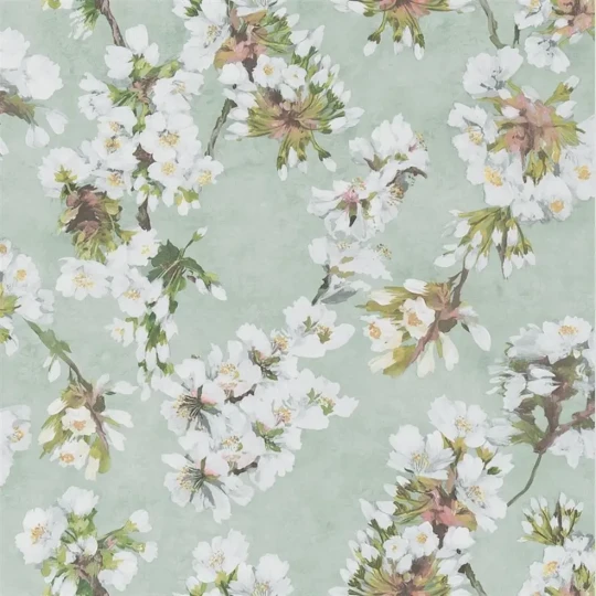 Designers Guild PDG1148/05 Porcelaine De Chine Fleur D Assam Platinum - tapeta z motywem kwiatów