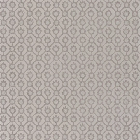 Designers Guild PDG1150/03 Porcelaine De Chine Jaal Platinum - tapeta z motywem geometrycznej siatki