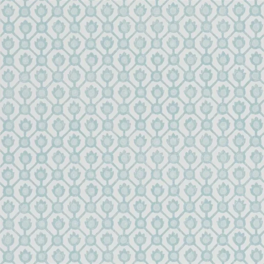 Designers Guild PDG1150/07 Porcelaine De Chine Jaal Eau De Nil - tapeta z motywem geometrycznej siatki
