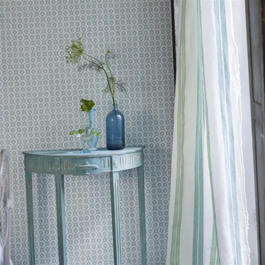 Designers Guild PDG1150/08 Porcelaine De Chine Jaal Porcelain - tapeta z motywem geometrycznej siatki