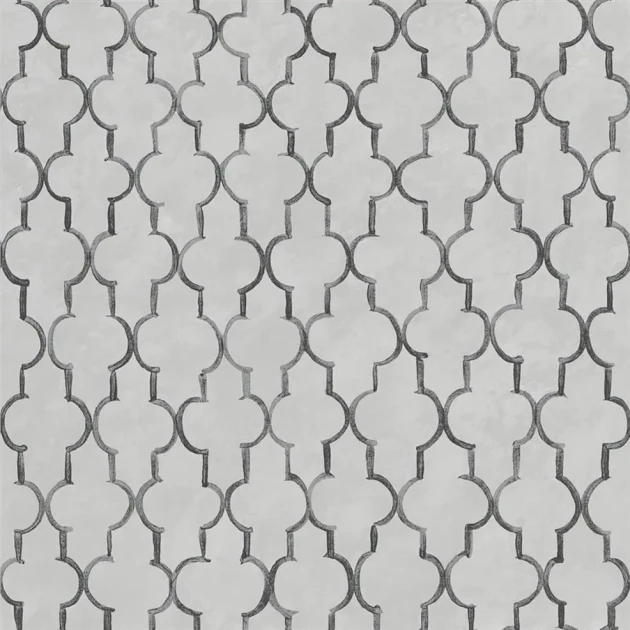 Designers Guild PDG1151/01 Porcelaine De Chine Pergola Trellis Stone - tapeta z motywem dekoracyjnej kraty
