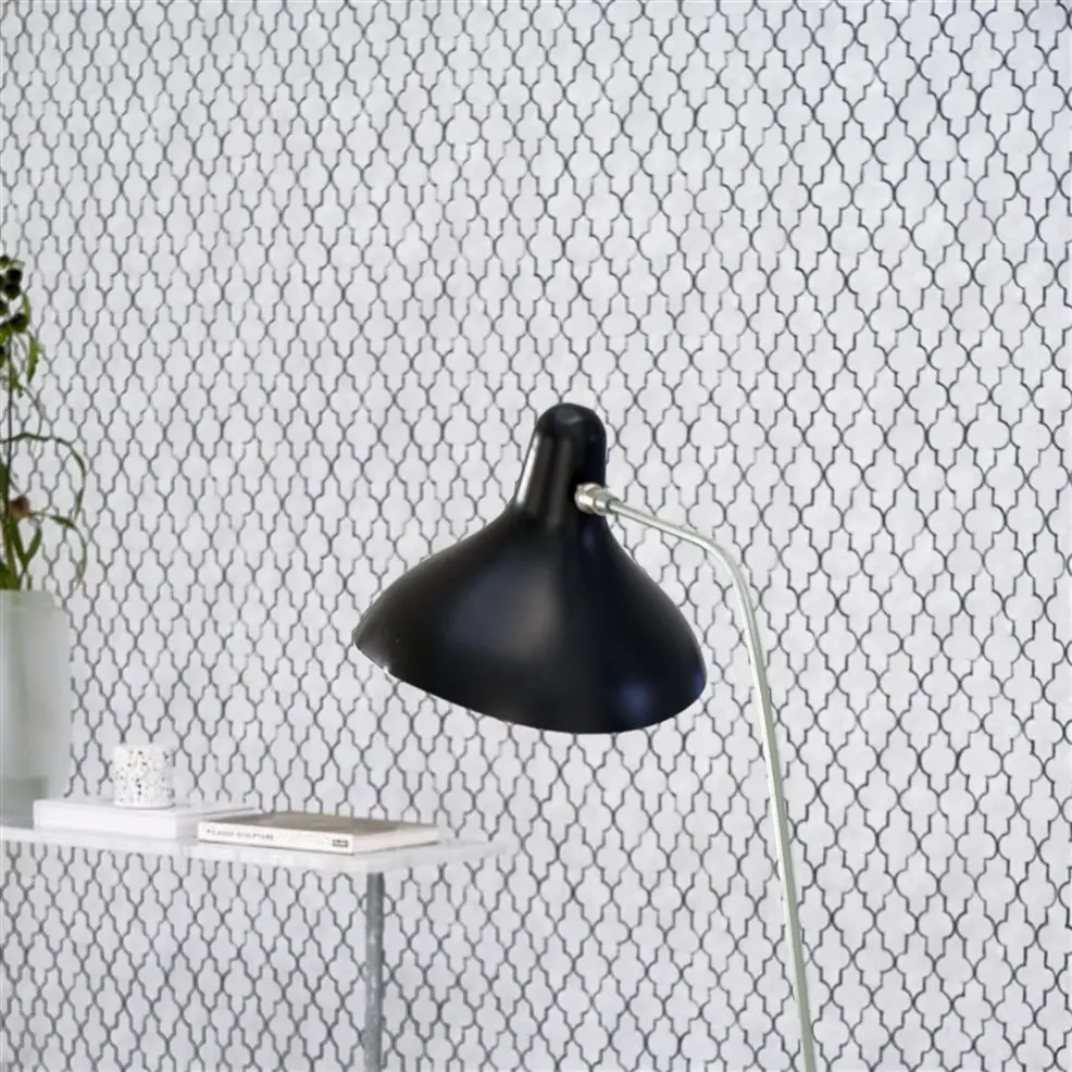 Designers Guild PDG1151/02 Porcelaine De Chine Pergola Trellis Oyster - tapeta z motywem dekoracyjnej kraty