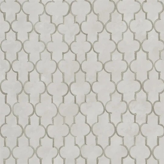 Designers Guild PDG1151/03 Porcelaine De Chine Pergola Trellis Graphite - tapeta z motywem dekoracyjnej kraty