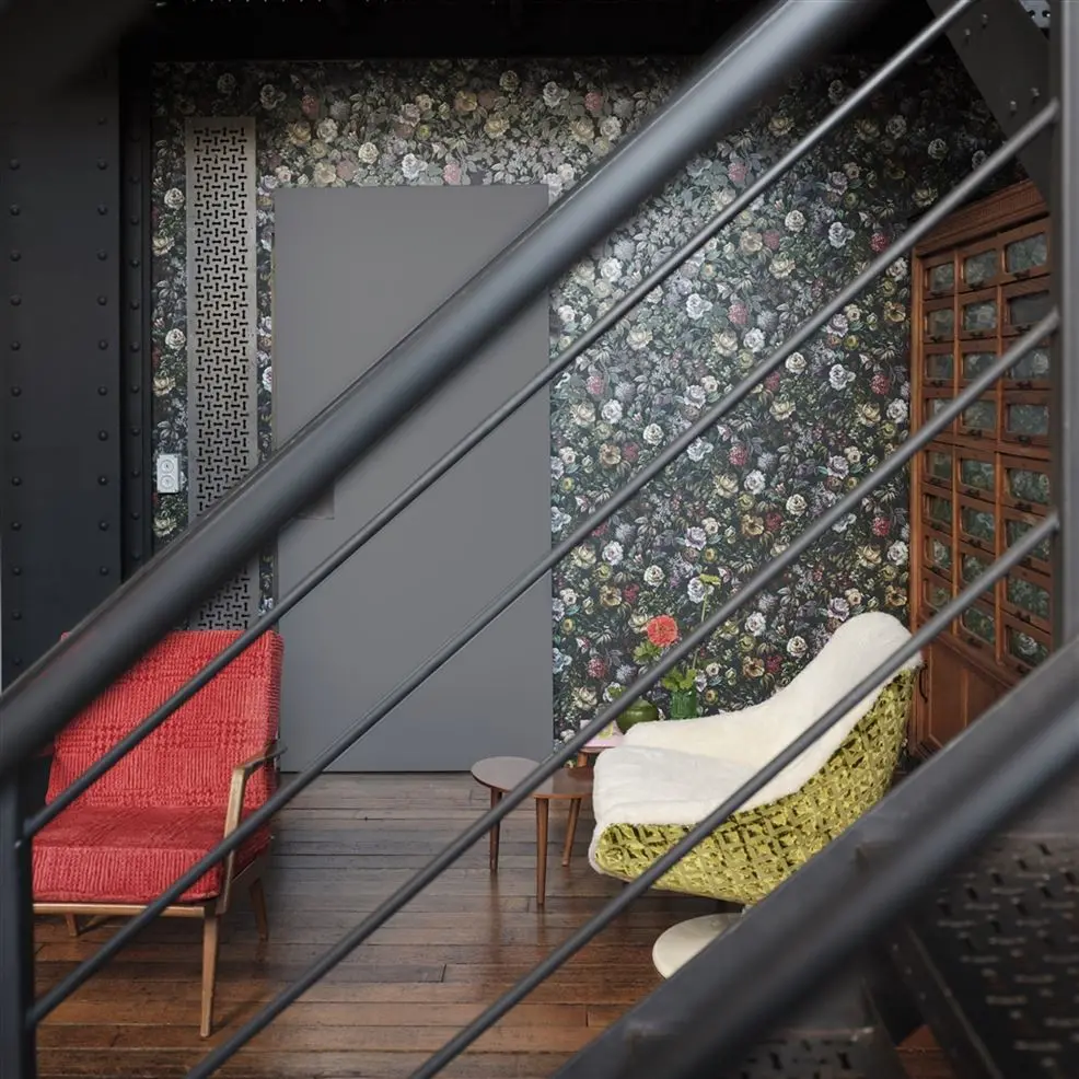 Designers Guild PDG1125/01 Minakari Mansur Granite - tapeta z motywem kwiatów