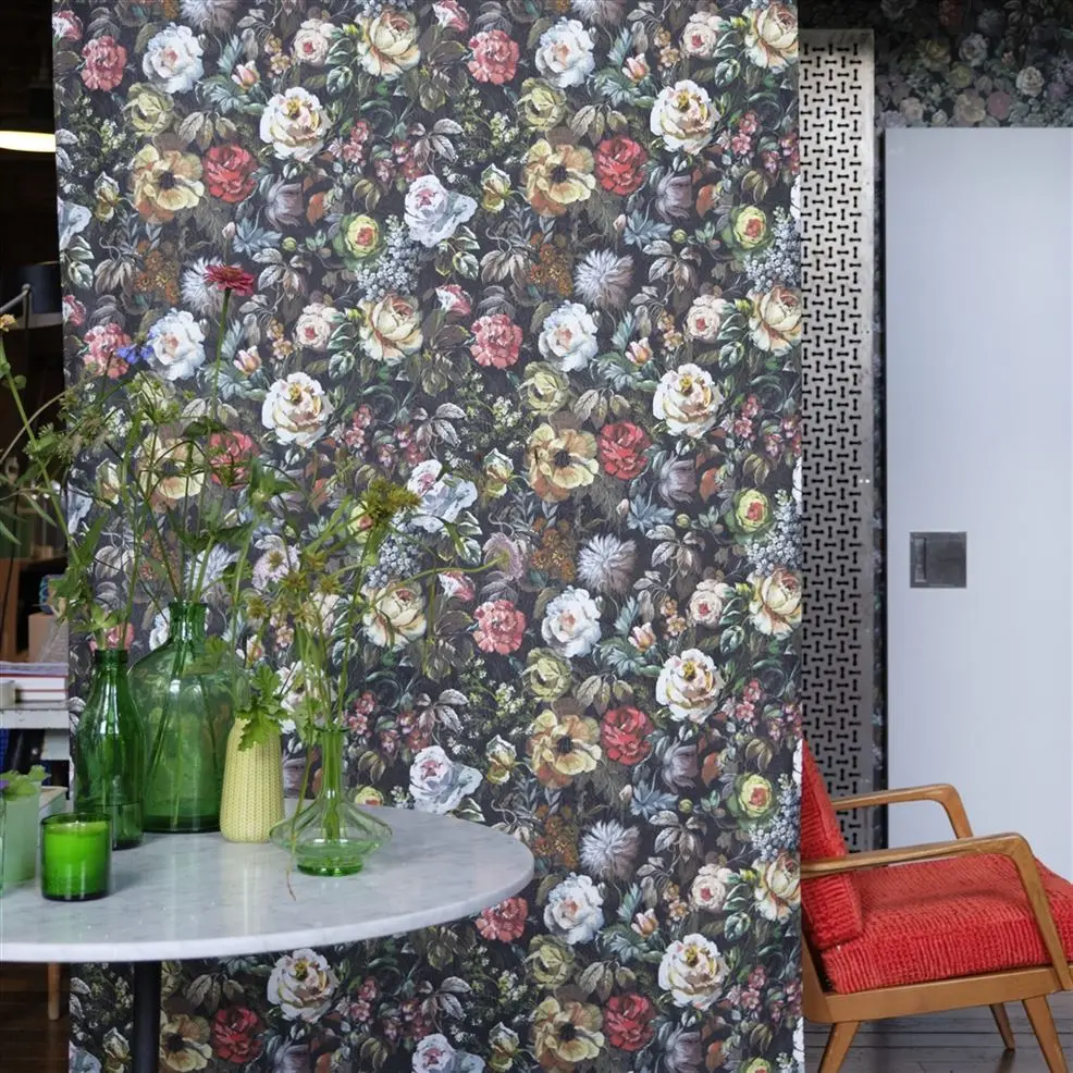 Designers Guild PDG1125/01 Minakari Mansur Granite - tapeta z motywem kwiatów