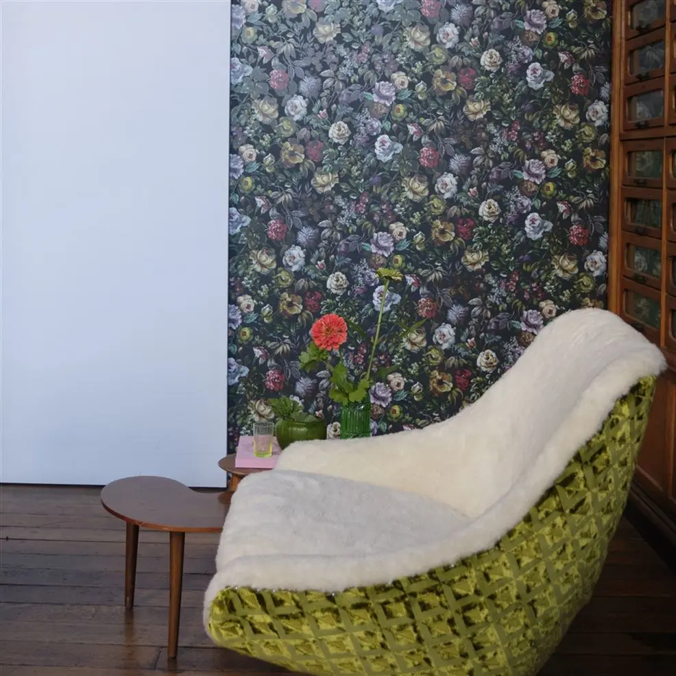 Designers Guild PDG1125/01 Minakari Mansur Granite - tapeta z motywem kwiatów