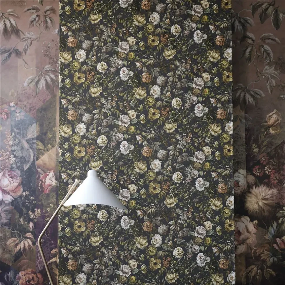 Designers Guild PDG1125/02 Minakari Mansur Ochre - tapeta z motywem kwiatów