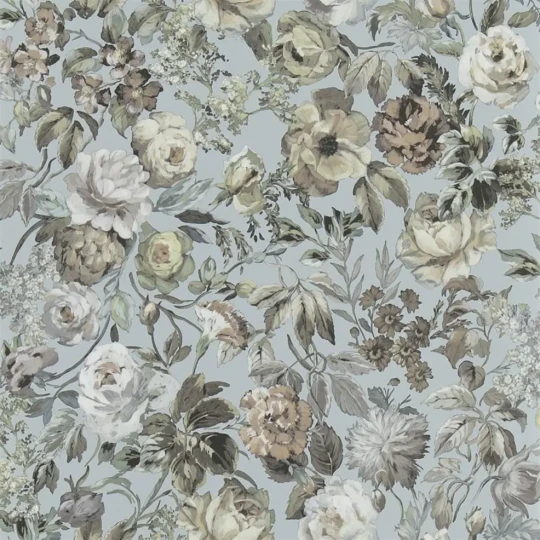 Designers Guild PDG1125/04 Minakari Mansur Eau De Nil - tapeta z motywem kwiatów