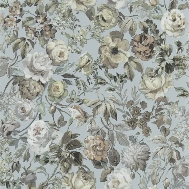 Designers Guild PDG1125/04 Minakari Mansur Eau De Nil - tapeta z motywem kwiatów