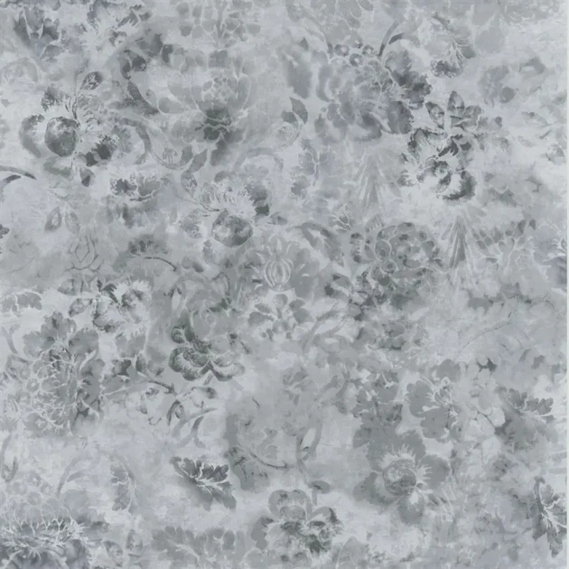 Designers Guild PDG1126/04 Minakari Tarbana Silver - tapeta z motywem kwiatów