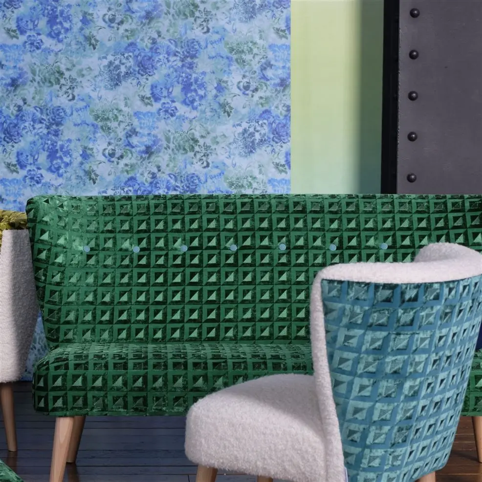 Designers Guild PDG1126/07 Minakari Tarbana Cobalt - tapeta z motywem kwiatów