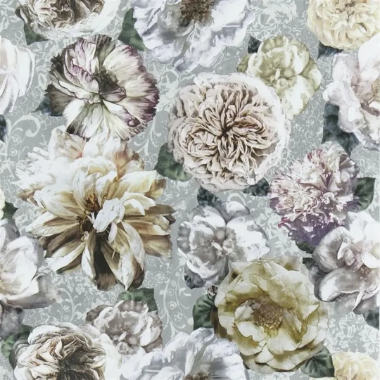 Designers Guild PDG1128/02 Minakari Pahari Platinum - tapeta z motywem kwiatów