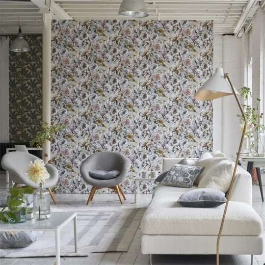 Designers Guild PDG1128/03 Minakari Pahari Vanilla - tapeta z motywem kwiatów