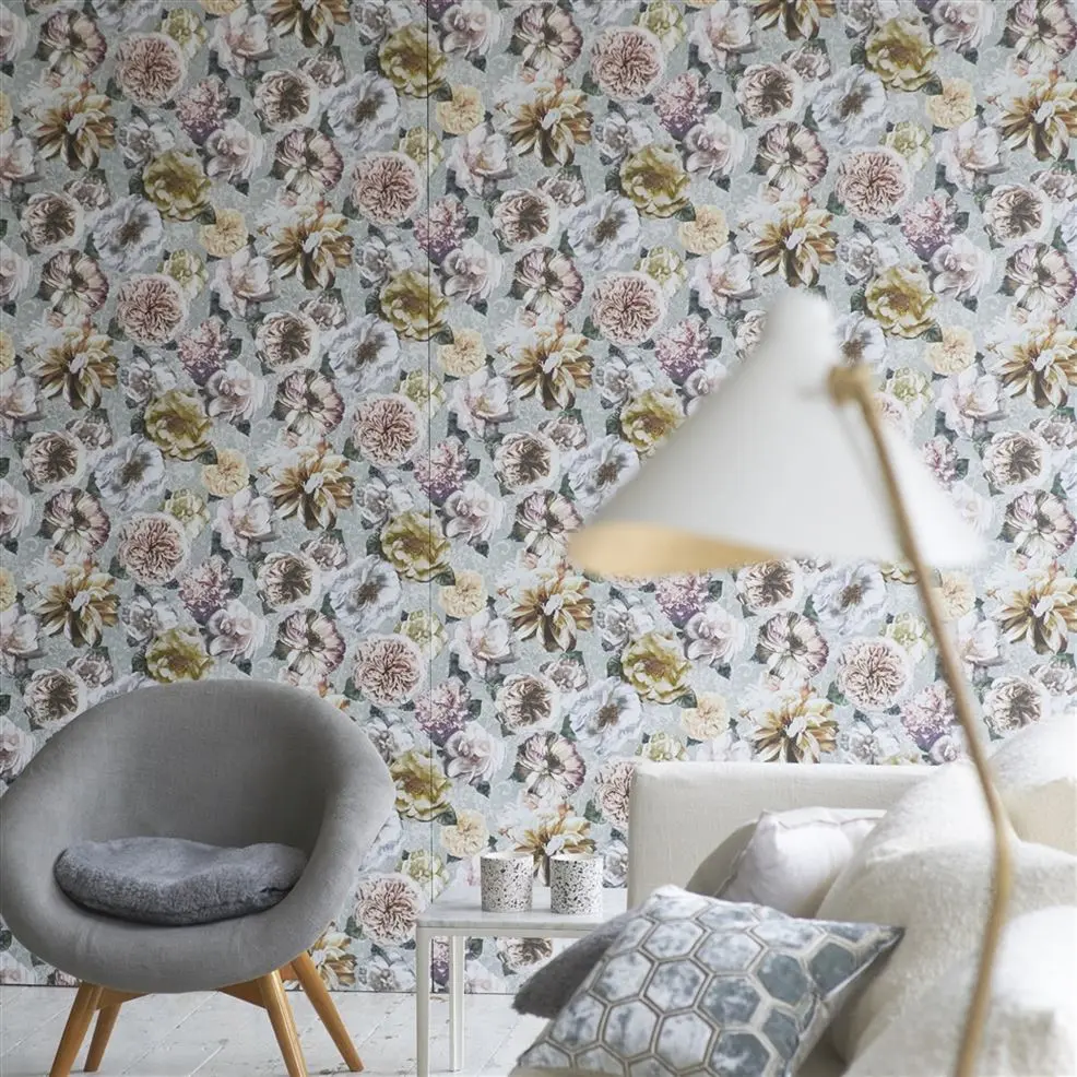 Designers Guild PDG1128/03 Minakari Pahari Vanilla - tapeta z motywem kwiatów