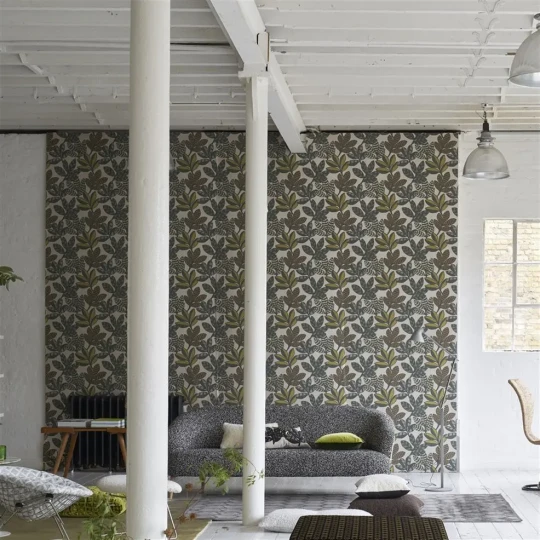 Designers Guild PDG1129/02 Minakari Tanjore Moss - tapeta z motywem liści
