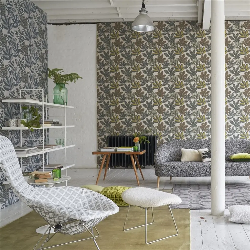 Designers Guild PDG1129/02 Minakari Tanjore Moss - tapeta z motywem liści
