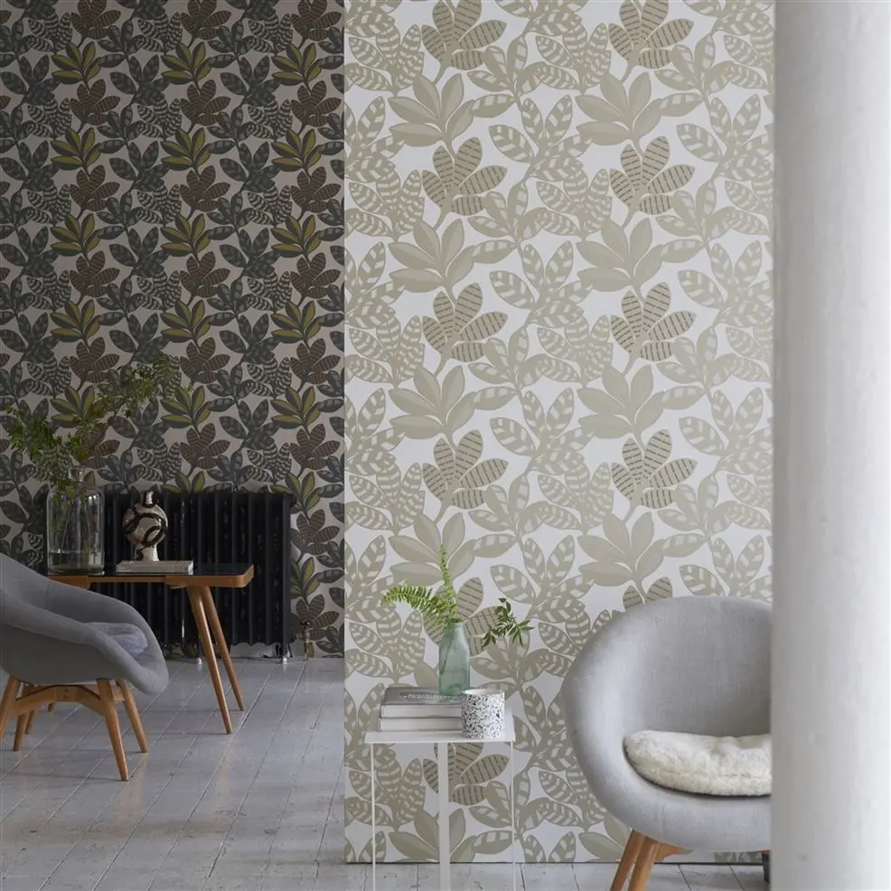 Designers Guild PDG1129/02 Minakari Tanjore Moss - tapeta z motywem liści