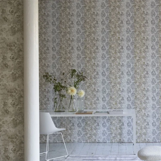 Designers Guild PDG1130/01 Minakari Kasavu Ivory - tapeta z motywem adamaszku