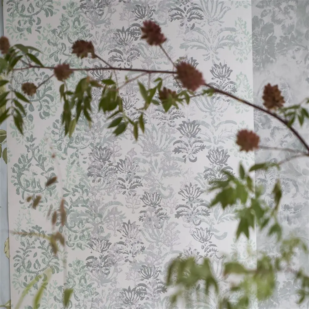 Designers Guild PDG1130/04 Minakari Kasavu Jade - tapeta z motywem adamaszku