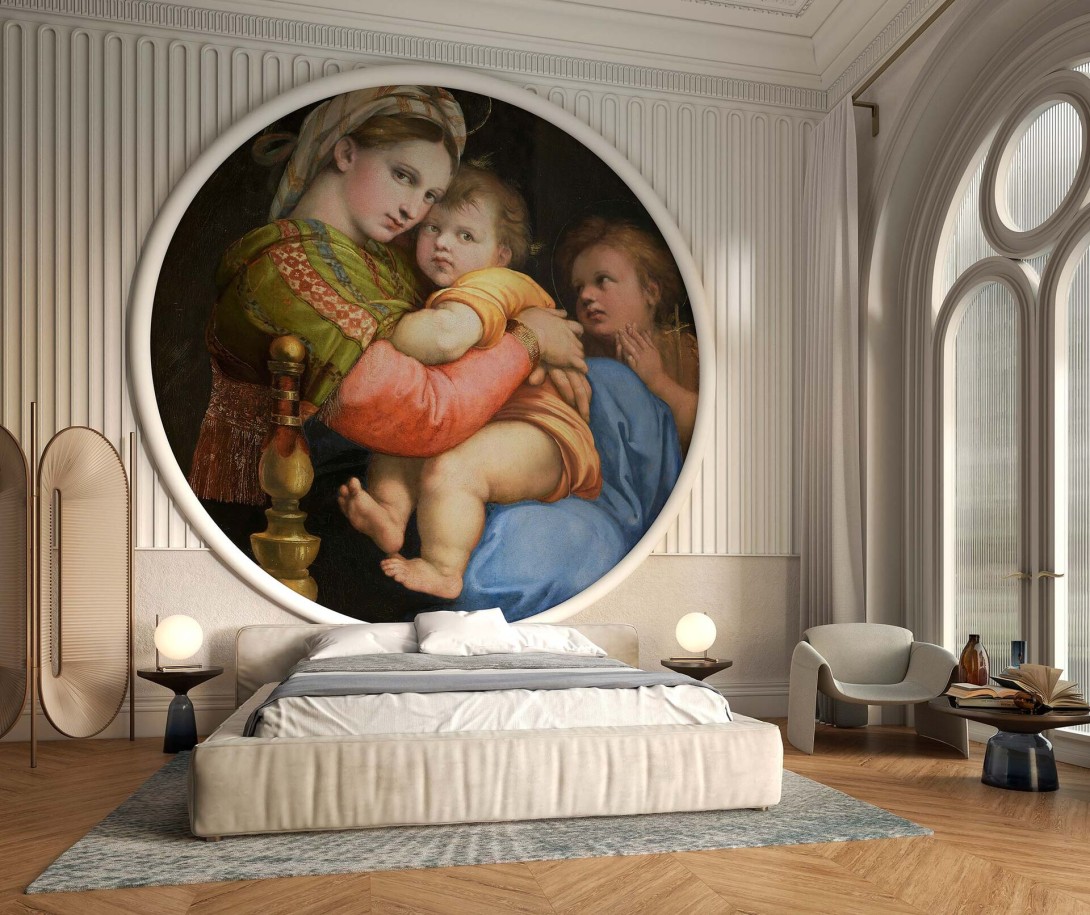 Tecnografica Italian Masterpieces Raffaello Sanzio: Madonna Della Seggiola - mural z motywem Marii i Dzieciątka Jezus