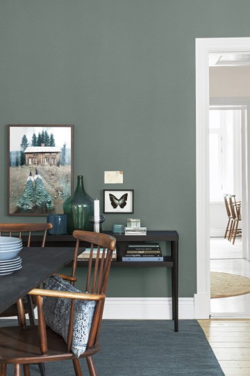 Boras Tapeter 7556 Pigment Dusk Green - minimalistyczna tapeta w zielonym kolorze