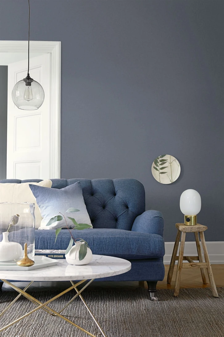 Boras Tapeter 7986 Pigment BLUE THUNDER - minimalistyczna tapeta w niebieskim kolorze