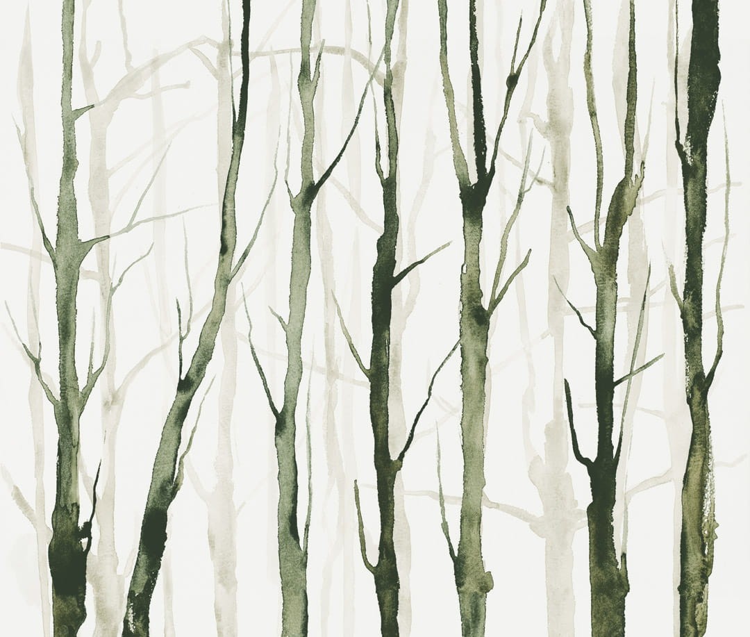 Tecnografica Art Collections The Sign: Alberi Zen Green - mural z motywem drzew