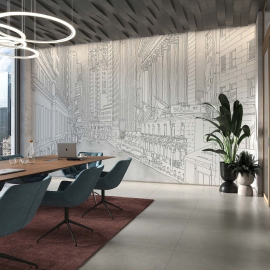 Tecnografica Art Collections Marco Fontana: Wall Street Crowded 1 - mural z motywem miasta