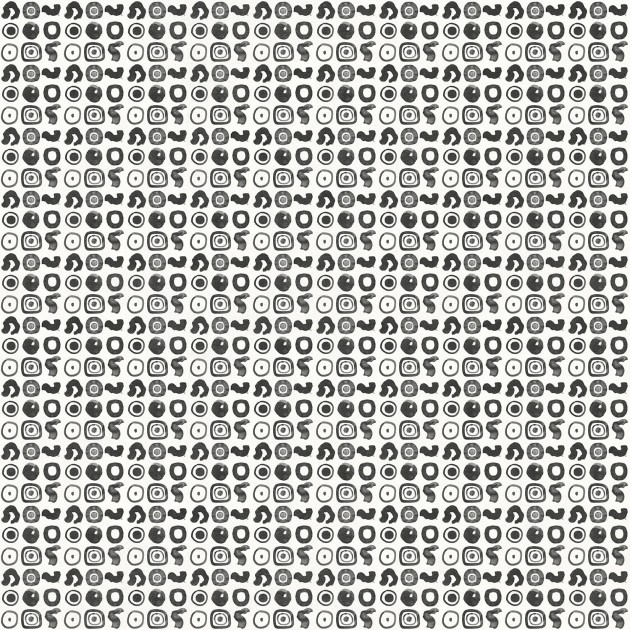 Tecnografica Art Collections Mauricio Lara: Signos Black and White B - mural z motywem rzędów kształtów