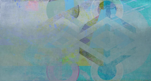 Tecnografica Art Collections Mad: Idra Blue - mural z motywem trójkątów i kół