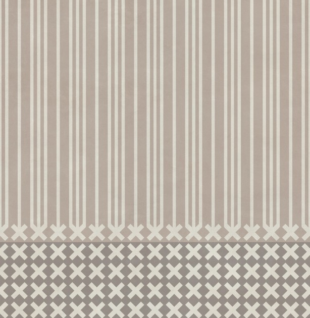Tecnografica Art Collections Paolo Giordano & Simona Cardinetti: Xenia Light Brown - mural z motywem pasów i krzyżyków