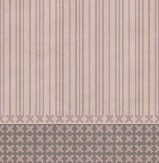 Tecnografica Art Collections Paolo Giordano & Simona Cardinetti: Xenia Blushy Pink - mural z motywem pasów i krzyżyków