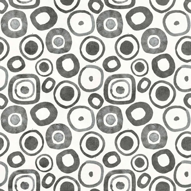 Tecnografica Art Collections Mauricio Lara: Óom Black and White B - mural z motywem abstrakcyjnych kół