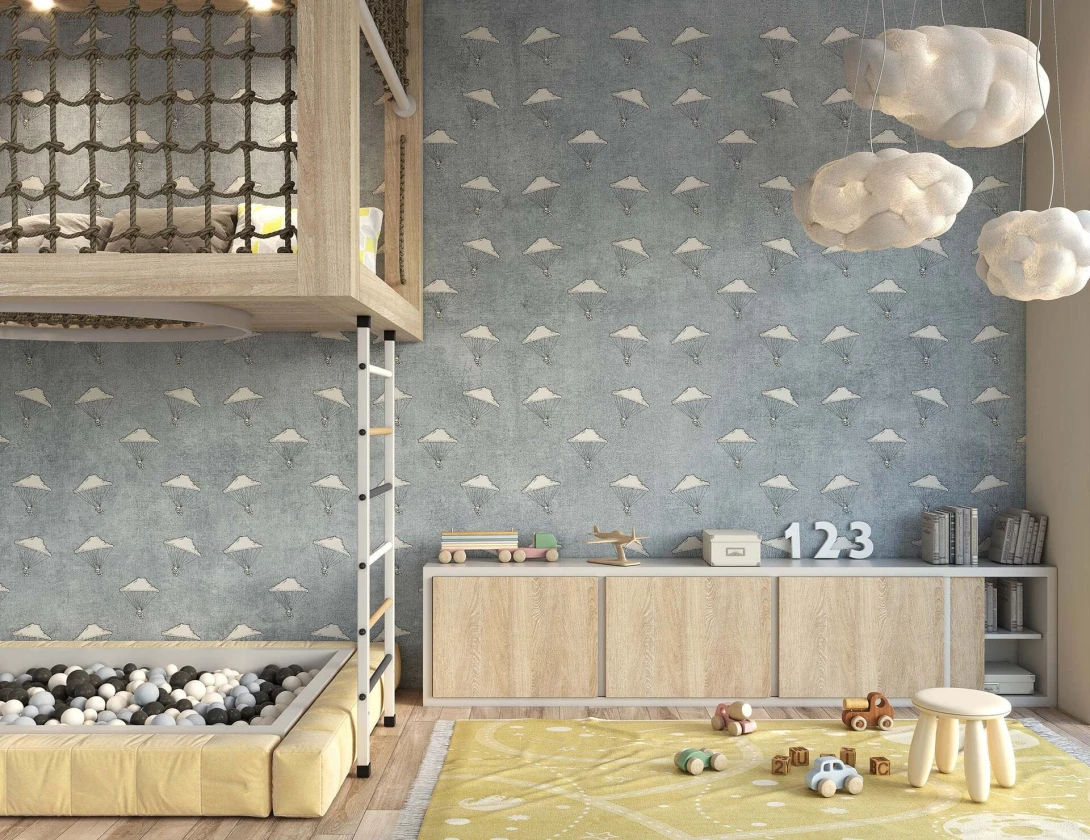 Tecnografica Art Collections Bonvi: Para Grey - mural z motywem spadochroniarzy