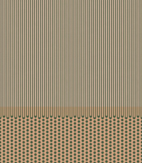 Tecnografica Art Collections Paolo Giordano & Simona Cardinetti: Twiggy Pinp-Up Green - mural z motywem pionowych linii i kropek